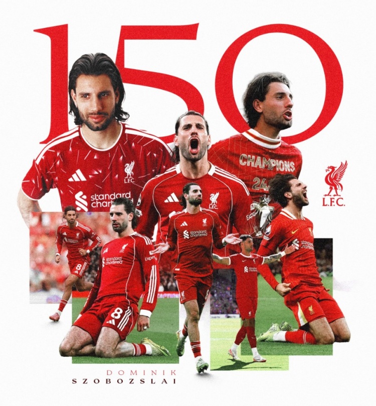 25岁索博斯洛伊迎来利物浦生涯150场里程碑,此前共计29球26助攻 25岁索博斯洛伊迎来利物浦生涯150场里程碑,此前共计29球26助攻