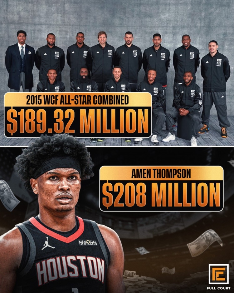 5年2.08亿!阿门新合同数额超过了15年西部全明星当年薪资总额 5年2.08亿!阿门新合同数额超过了15年西部全明星当年薪资总额